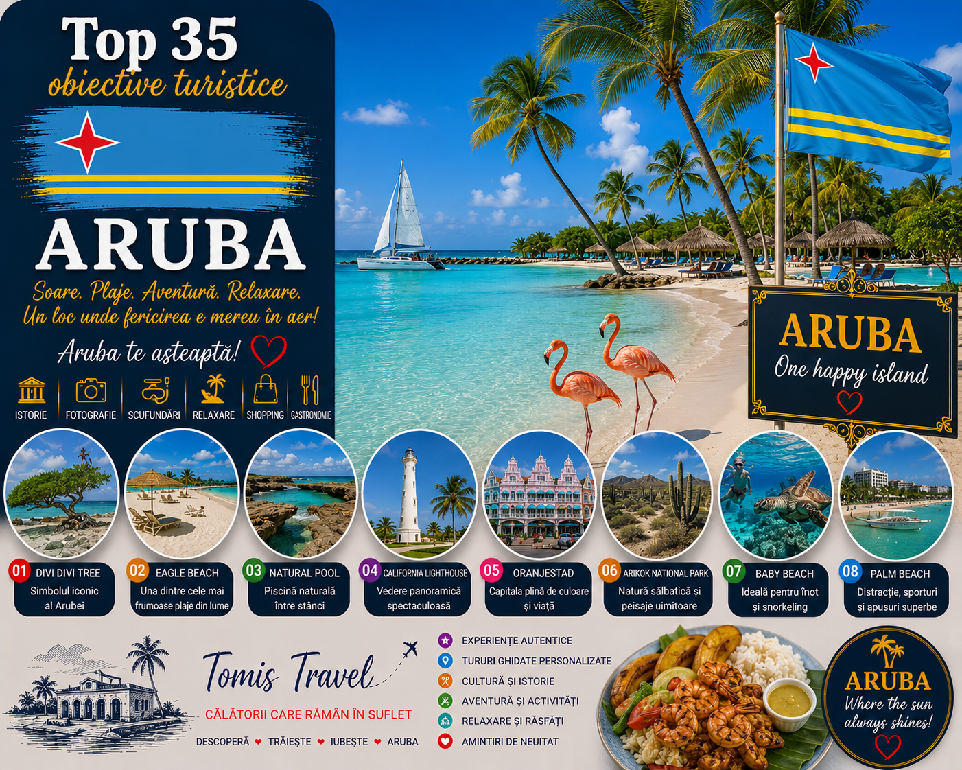 Obiective Turistice Aruba: 35 locuri de vizitat, plaje și atracții de neratat