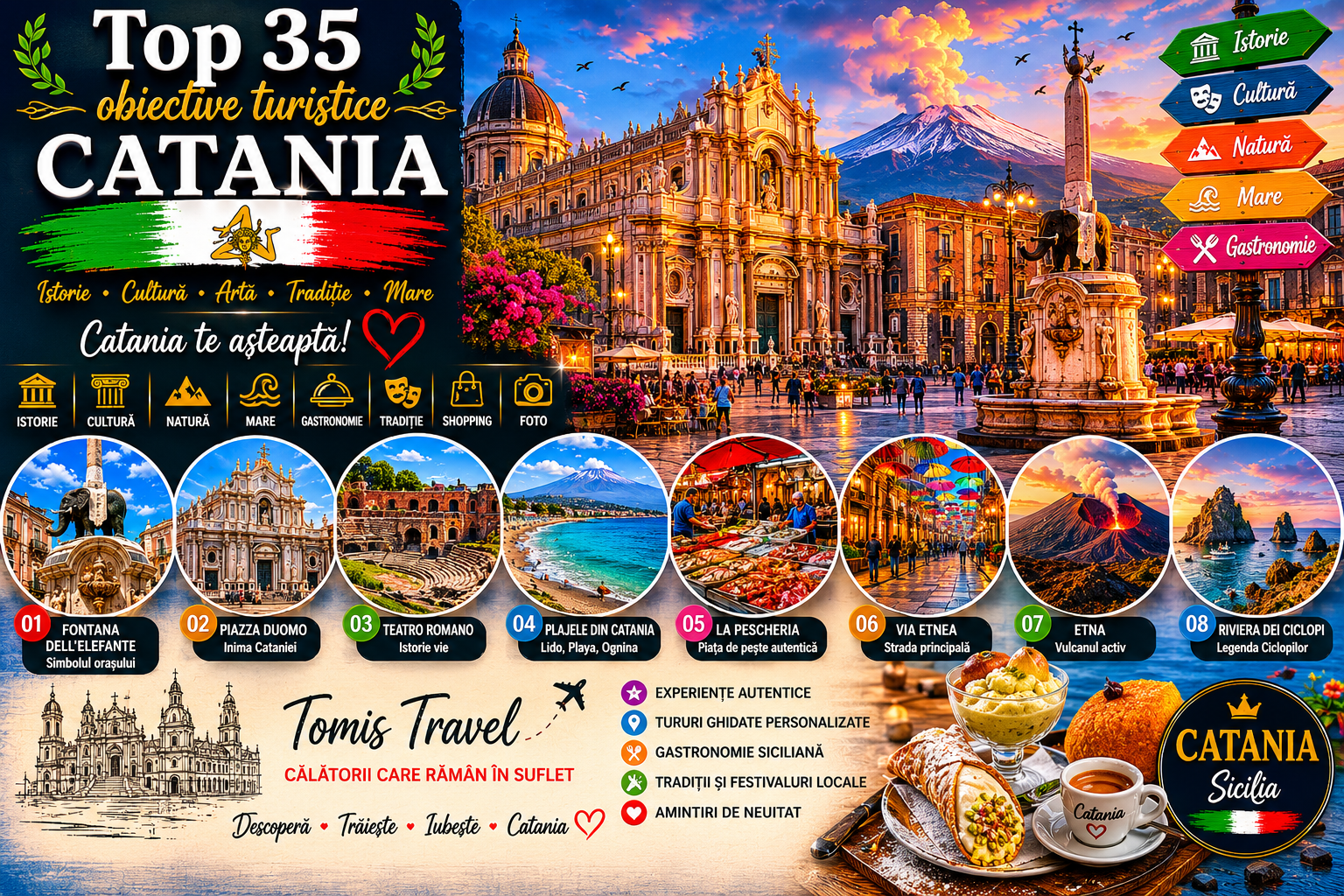 Obiective Turistice Catania: 35 locuri de vizitat, plaje și atracții de neratat