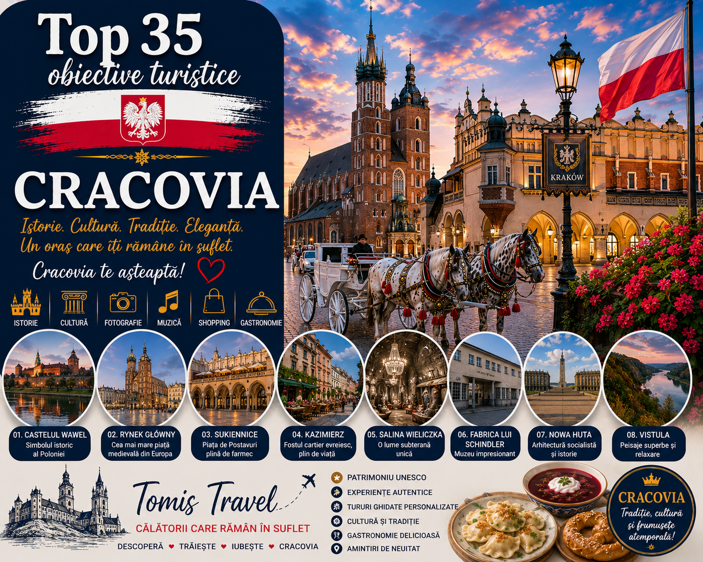 Obiective Turistice Cracovia: 35 locuri de vizitat, plaje și atracții de neratat