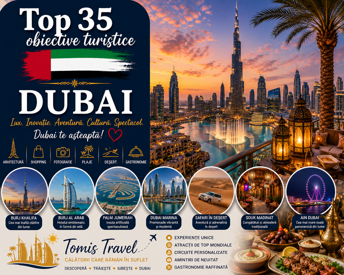 Obiective Turistice Dubai: 35 locuri de vizitat, plaje și atracții de neratat