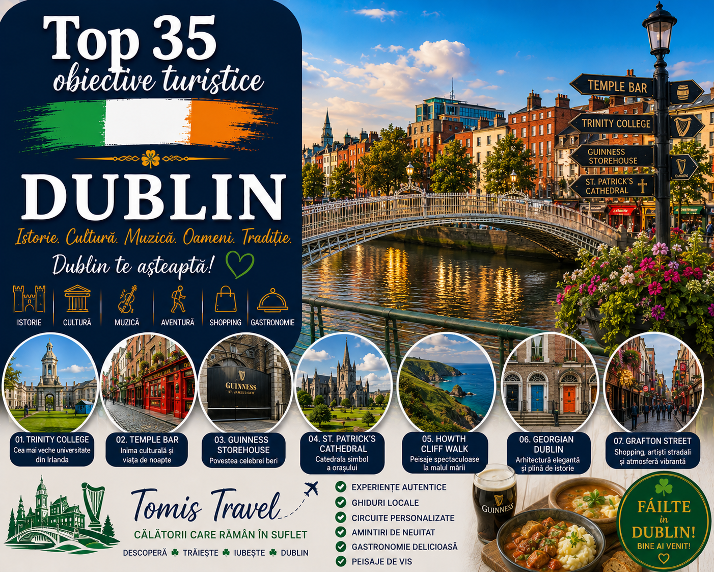 Obiective Turistice Dublin: 35 locuri de vizitat, plaje și atracții de neratat