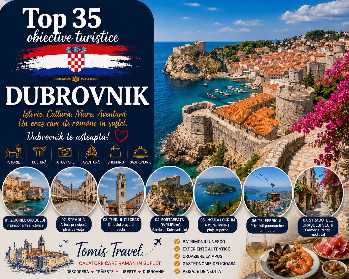 Obiective Turistice Dubrovnik: 35 locuri de vizitat, plaje și atracții de neratat