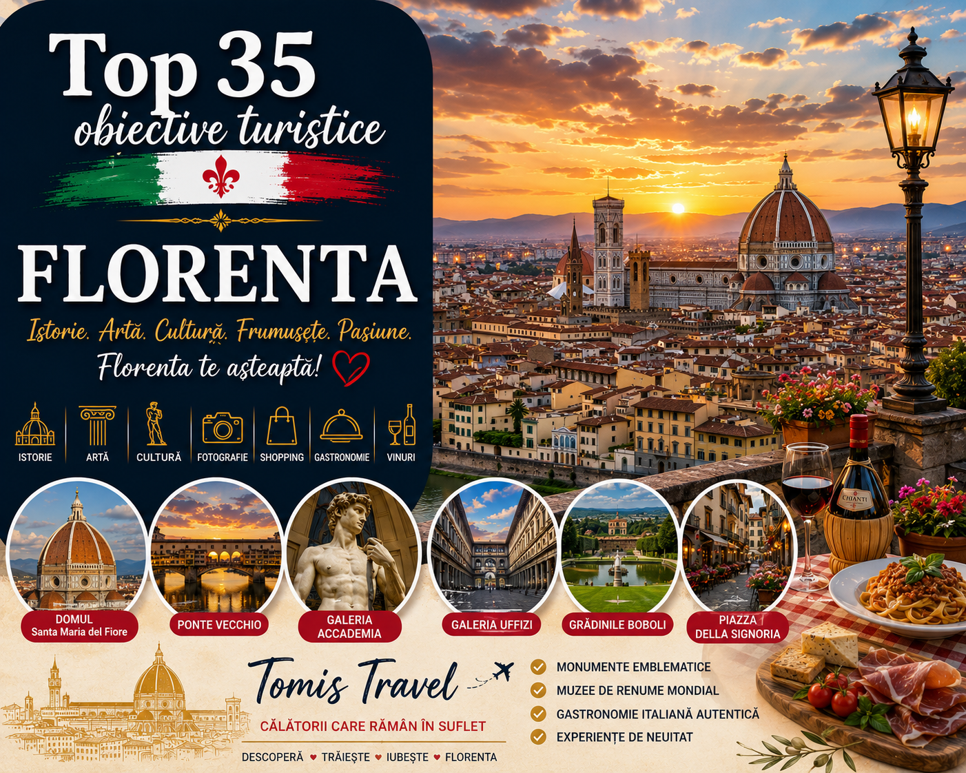 Obiective Turistice Florenta: 35 locuri de vizitat, plaje și atracții de neratat