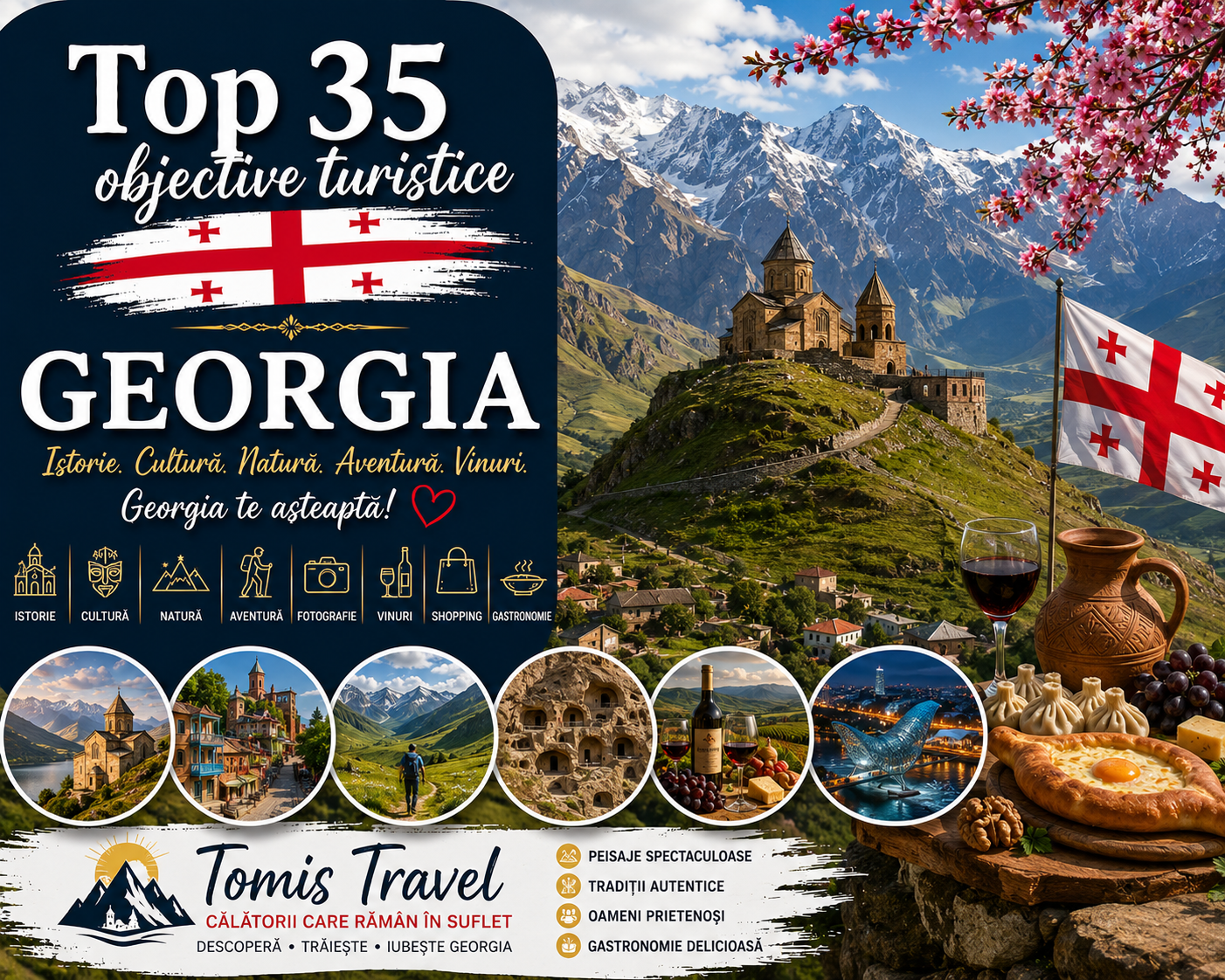 Obiective Turistice Georgia: 35 locuri de vizitat, plaje și atracții de neratat