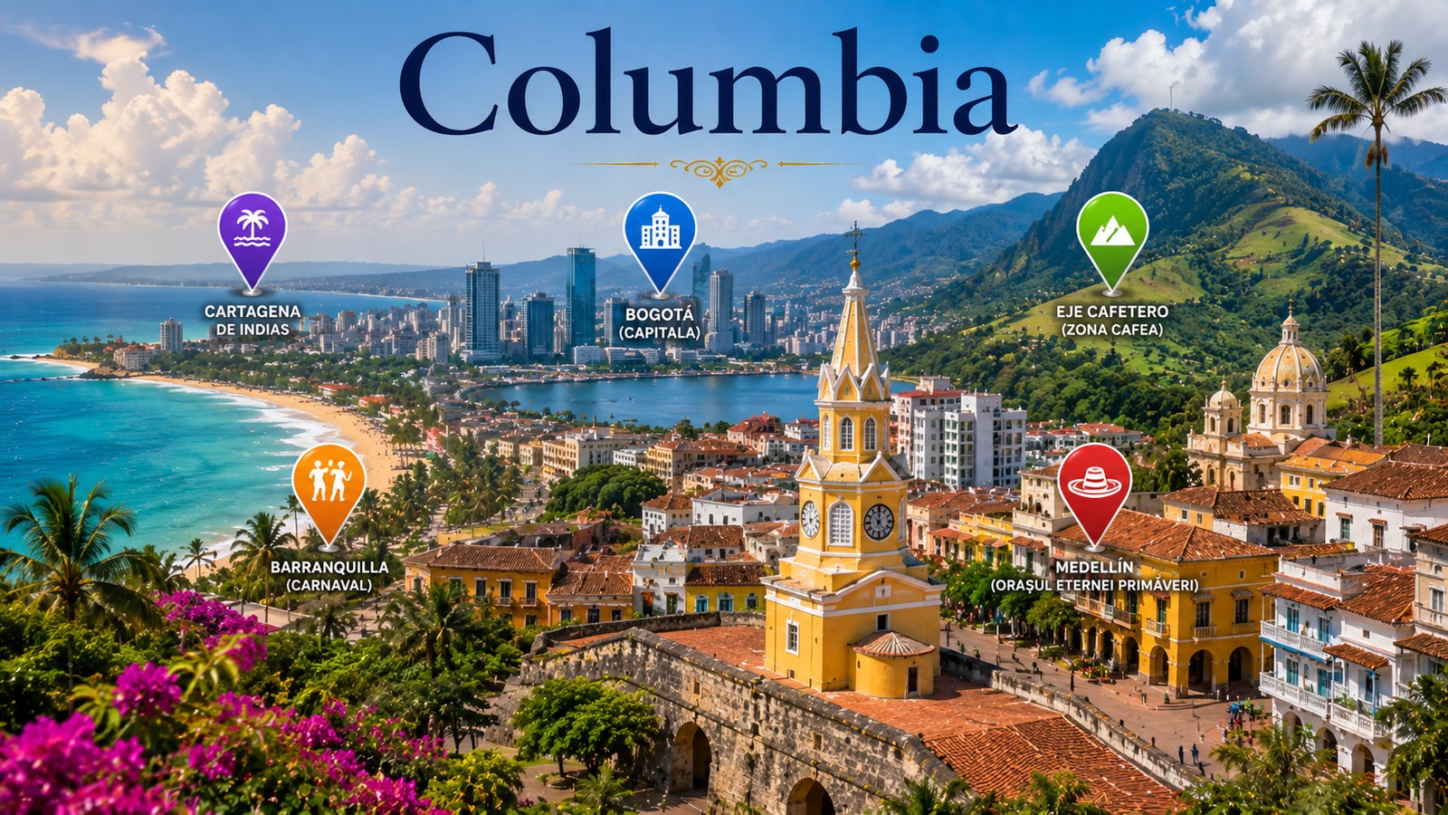 Harta Obiective Turistice Columbia