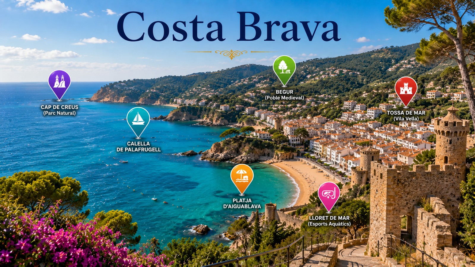 Harta Obiective Turistice Costa Brava
