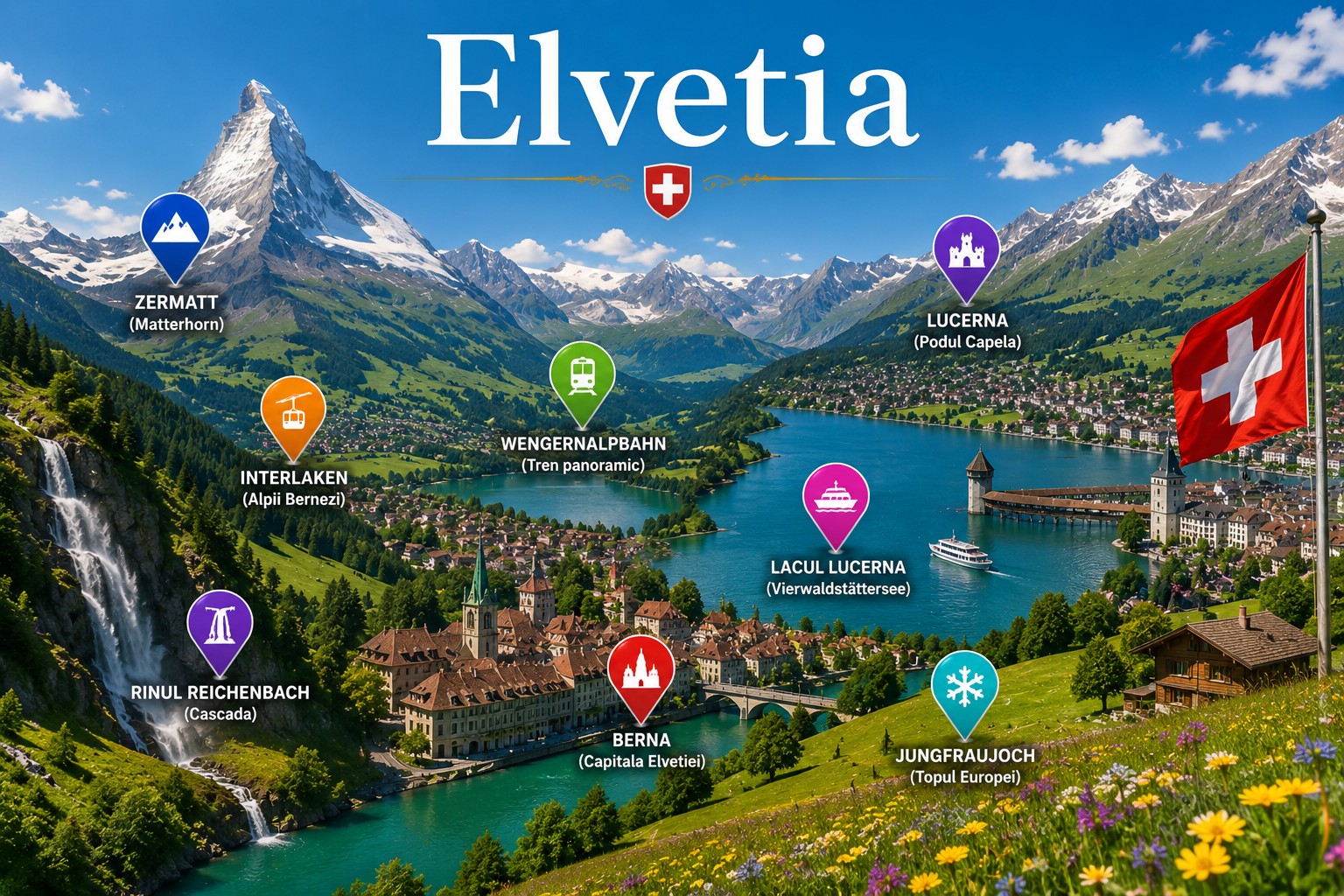 Harta Obiective Turistice Elveția