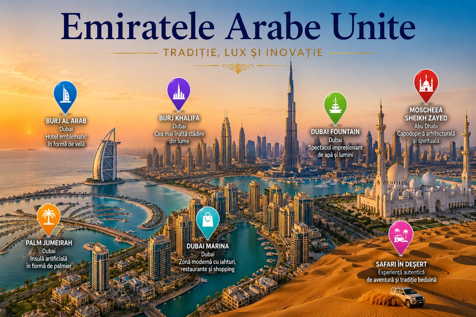 Harta Obiective Turistice Emiratele Arabe Unite
