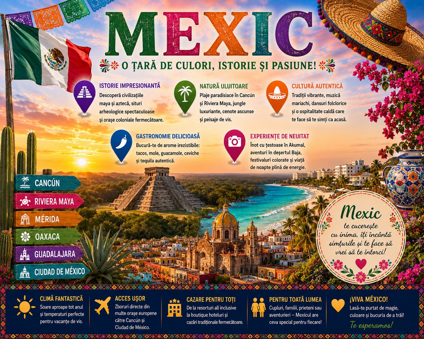 Harta Obiective Turistice Mexic