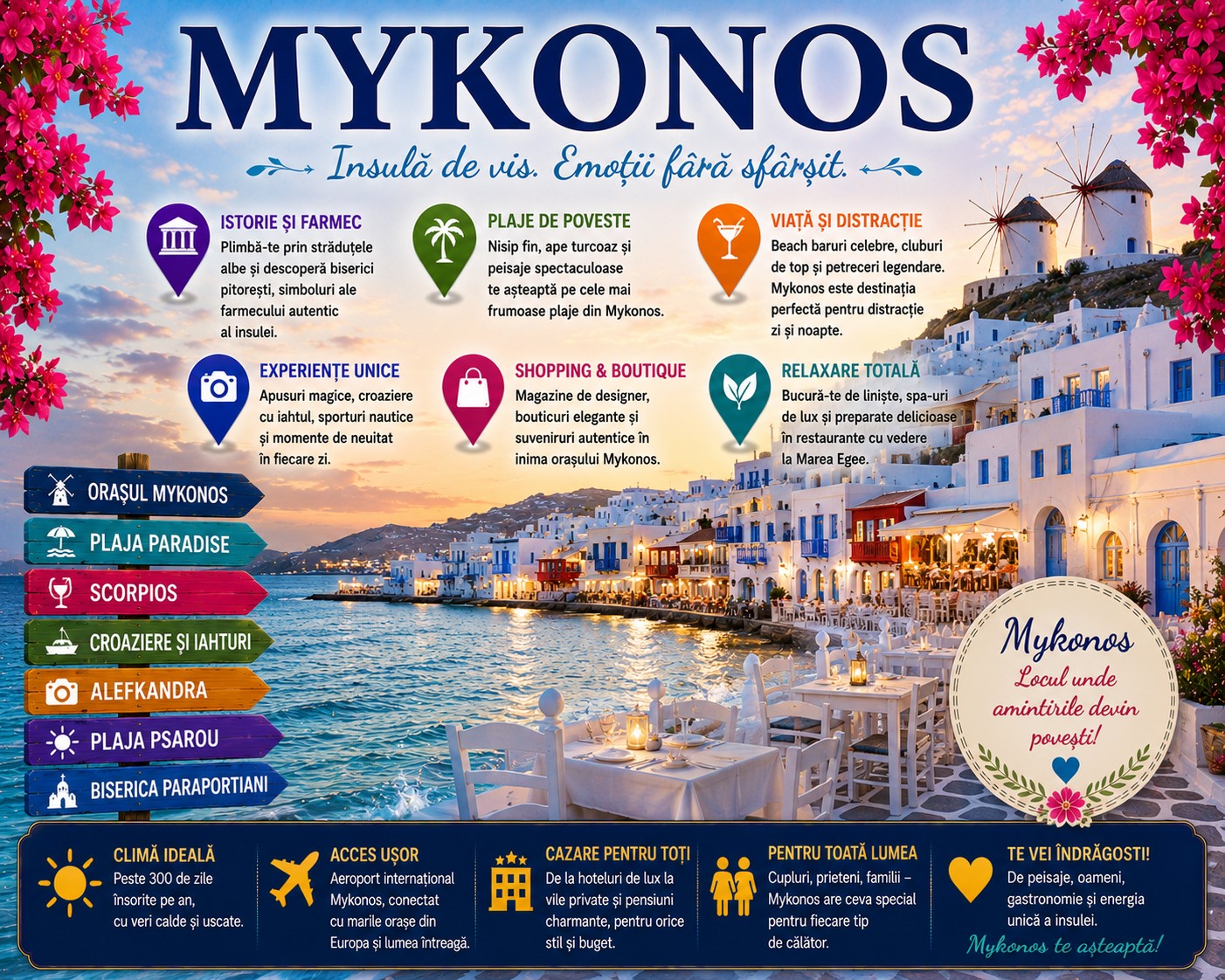 Harta Obiective Turistice Mykonos